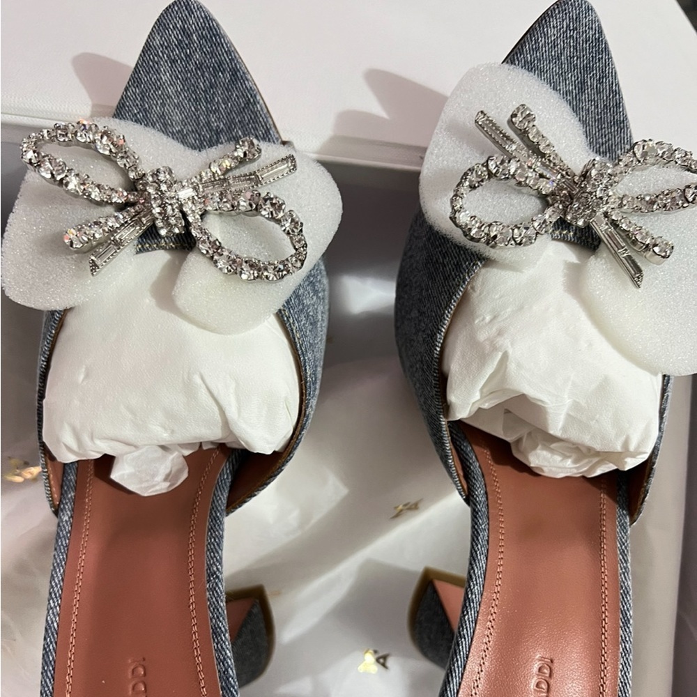 Amina Muaddi Rosie Denim Mules - Size 40
Brand new in Box - Picture 3 of 8